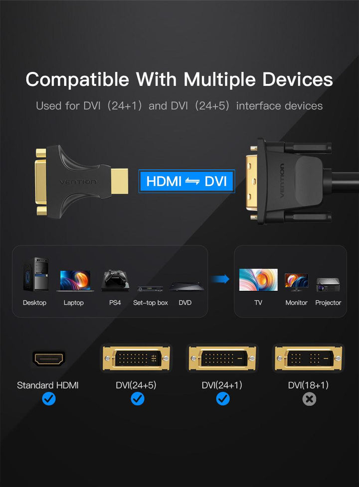 HDMI Male to DVI Female Bidirectional Adaptor - Aussie Gadgets