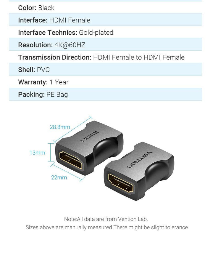HDMI 2.0 Coupler Adaptor Joiner Extender Connector - Aussie Gadgets