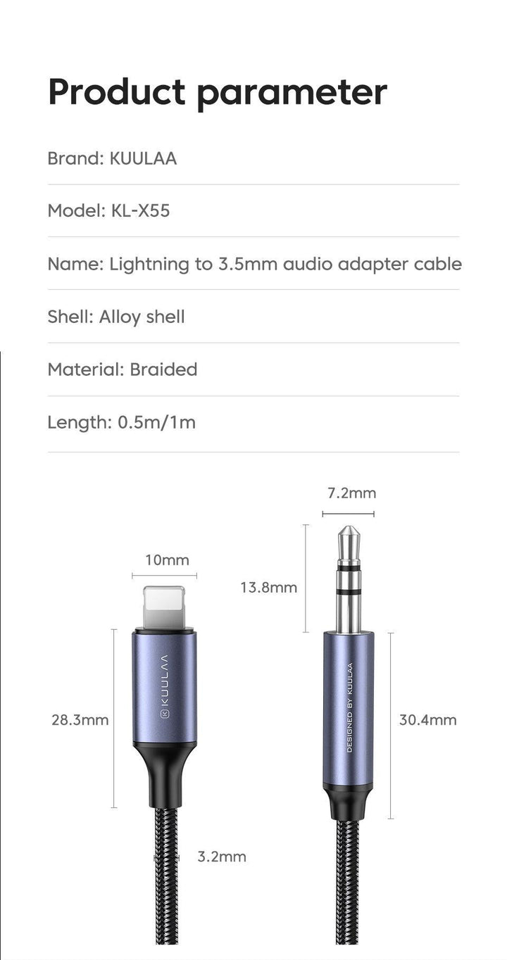 Lightning to 3.5mm Aux Cable for iPhone iPad - Aussie Gadgets