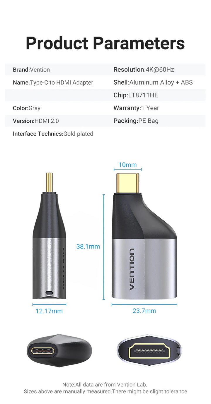 USB-C (TYPE-C) Male to HDMI 2.0 Female Adaptor 4K 60Hz - Aussie Gadgets