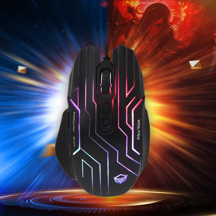 Meetion Dazzling Ergonomic RGB Gaming Mouse - Aussie Gadgets
