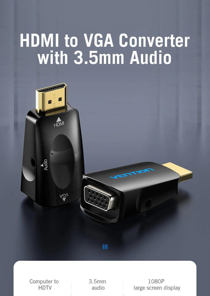 HDMI to VGA Adaptor Converter with 3.5MM Audio - Aussie Gadgets