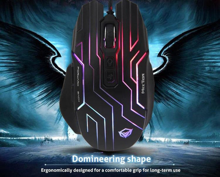 Meetion Dazzling Ergonomic RGB Gaming Mouse - Aussie Gadgets