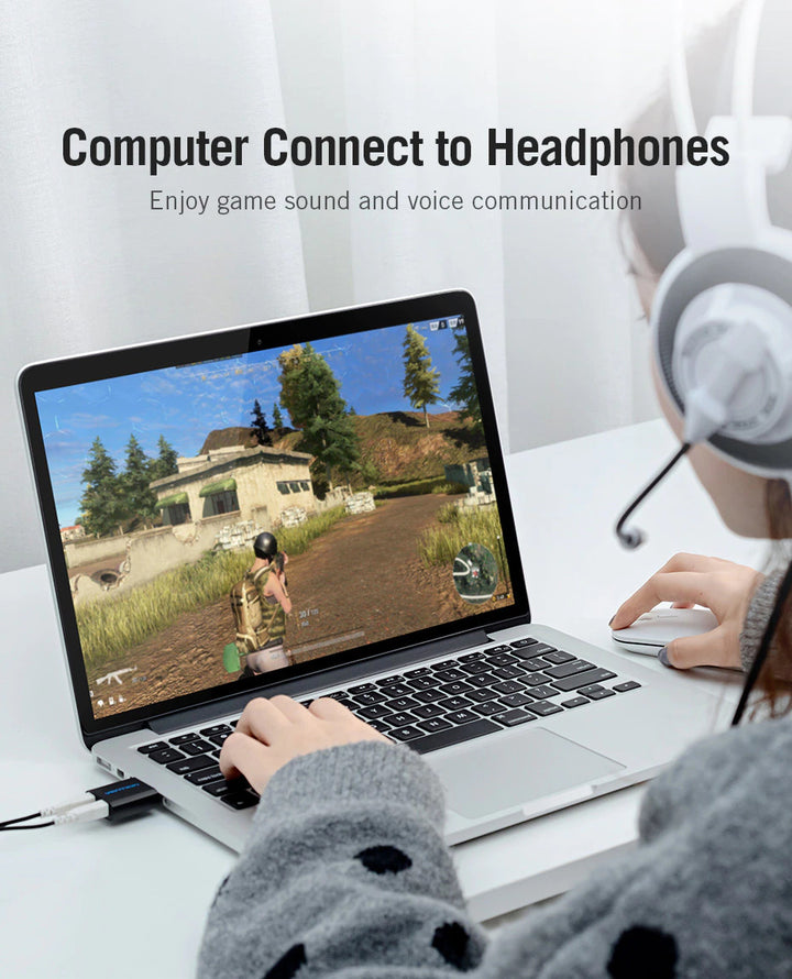USB Sound Card Adaptor 3.5mm Audio Microphone Output - Aussie Gadgets