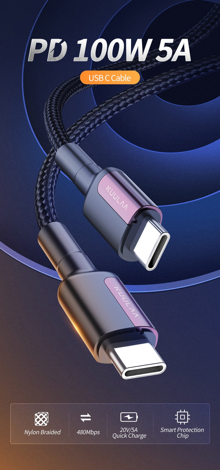 USB-C PD 100W 5A Cable - Aussie Gadgets