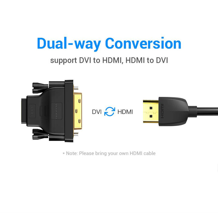 DVI Male to HDMI Female Bidirectional Adaptor - Aussie Gadgets