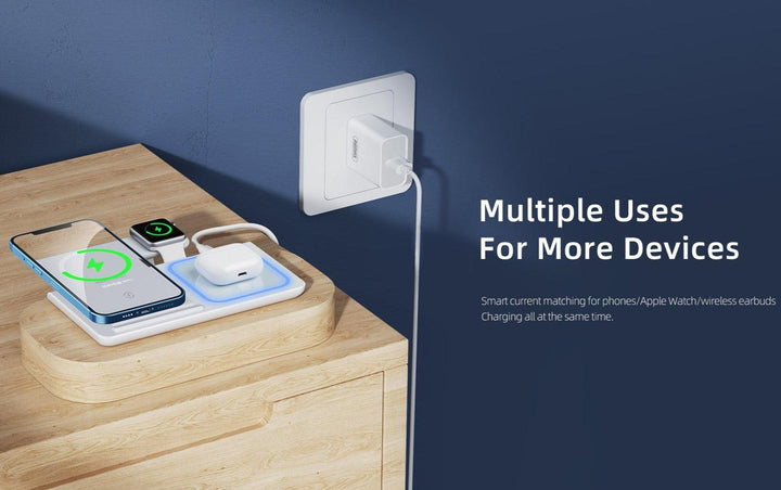 3-in-1 Wireless Charger Stand for Android Apple iPhone Watch Airpods - Aussie Gadgets