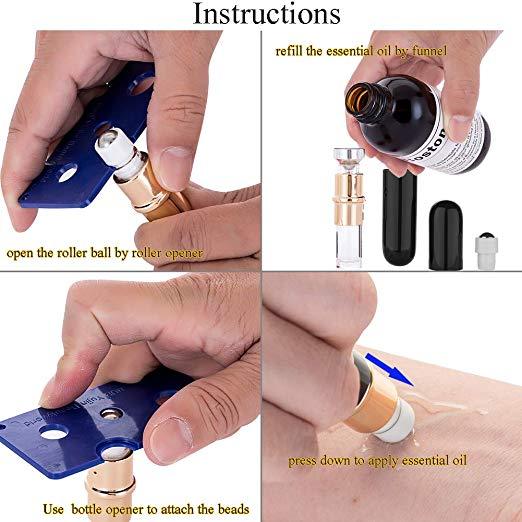 Premium Quality 5ml Leakproof Roll-On Essential Oil Perfume Glass Bottle - Aussie Gadgets