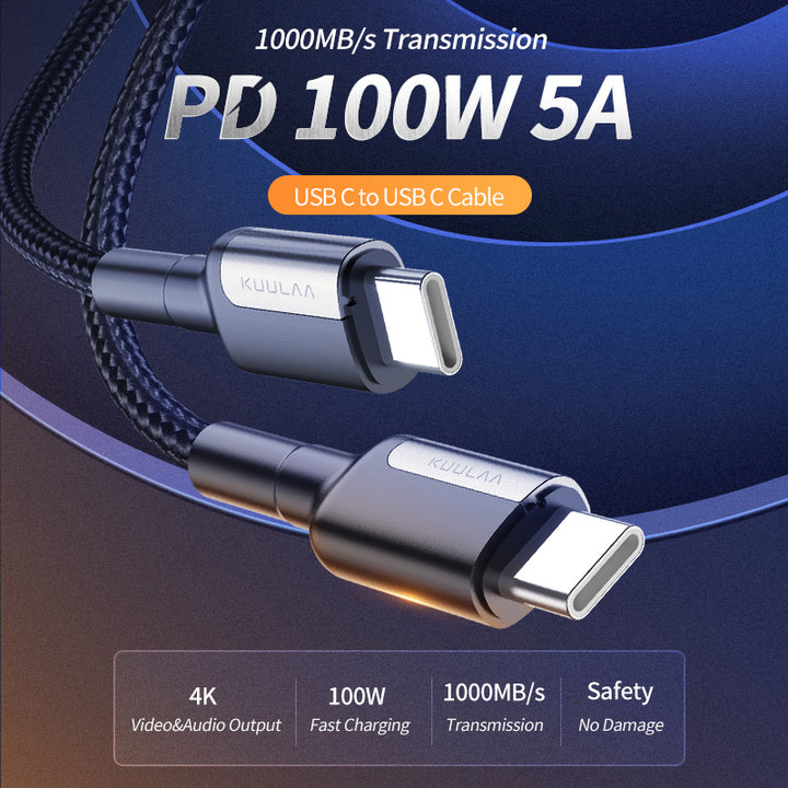 USB-C PD 100W 5A 3.1 Gen2 1000 MB/S Cable - Aussie Gadgets