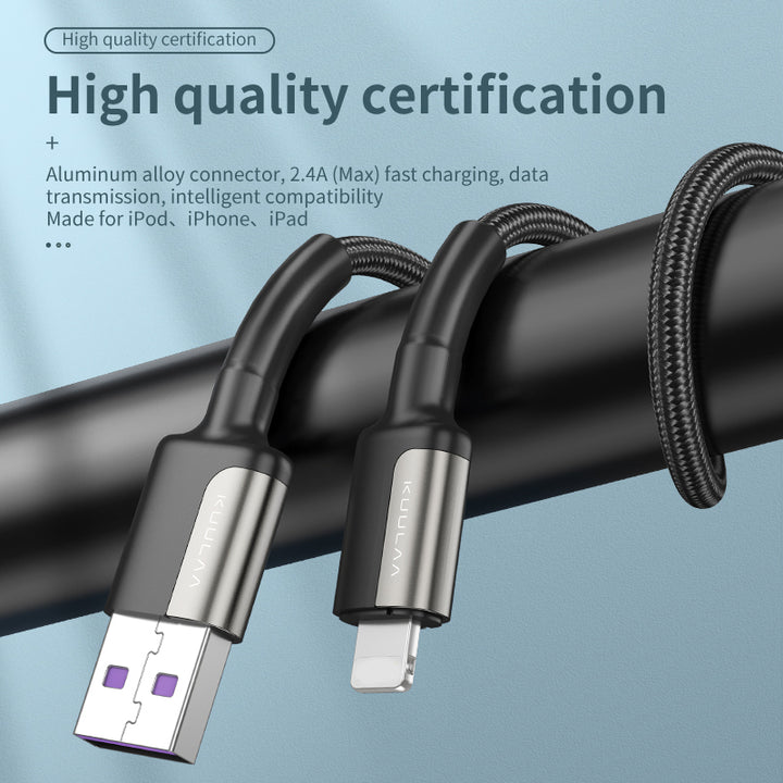 USB A to Lightning Fast Charging Nylon Braided Data Cable For iPhone - Aussie Gadgets