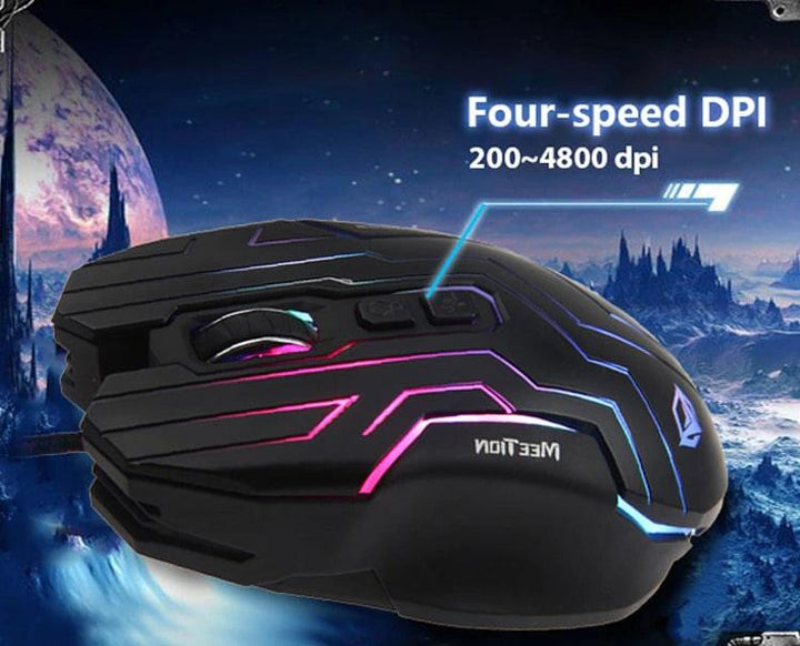Meetion Dazzling Ergonomic RGB Gaming Mouse - Aussie Gadgets
