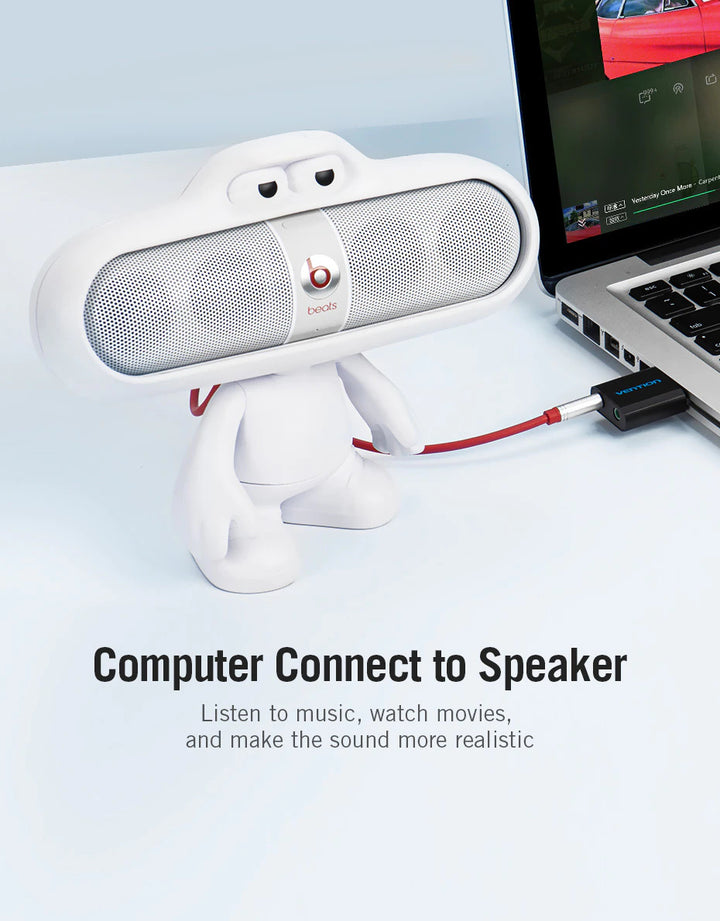 USB Sound Card Adaptor 3.5mm Audio Microphone Output - Aussie Gadgets