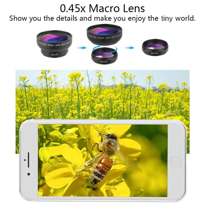 Apexel 2-in-1 Phone Lens Kit 0.45x Super-Wide Angle 12.5x Super-Macro Lens - Aussie Gadgets