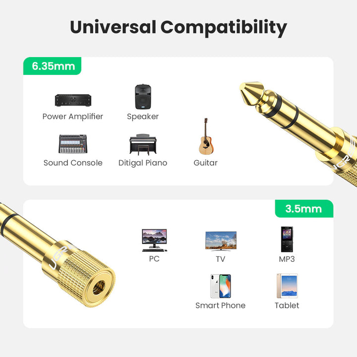 Ugreen 6.5mm male to 3.5mm female audio adaptor - Aussie Gadgets