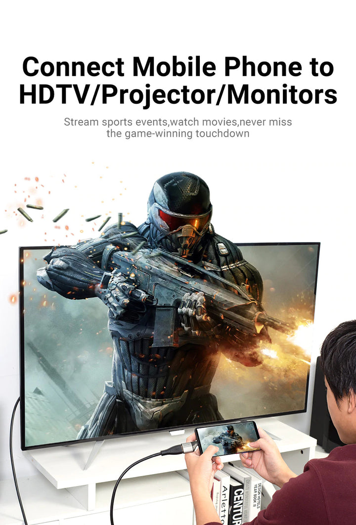 USB-C (TYPE-C) Male to HDMI 2.0 Female Adaptor 4K 60Hz - Aussie Gadgets