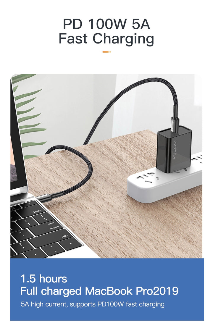 USB-C PD 100W 5A 3.1 Gen2 1000 MB/S Cable - Aussie Gadgets