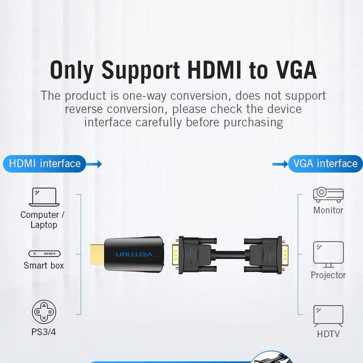 HDMI to VGA Adaptor Converter with 3.5MM Audio - Aussie Gadgets
