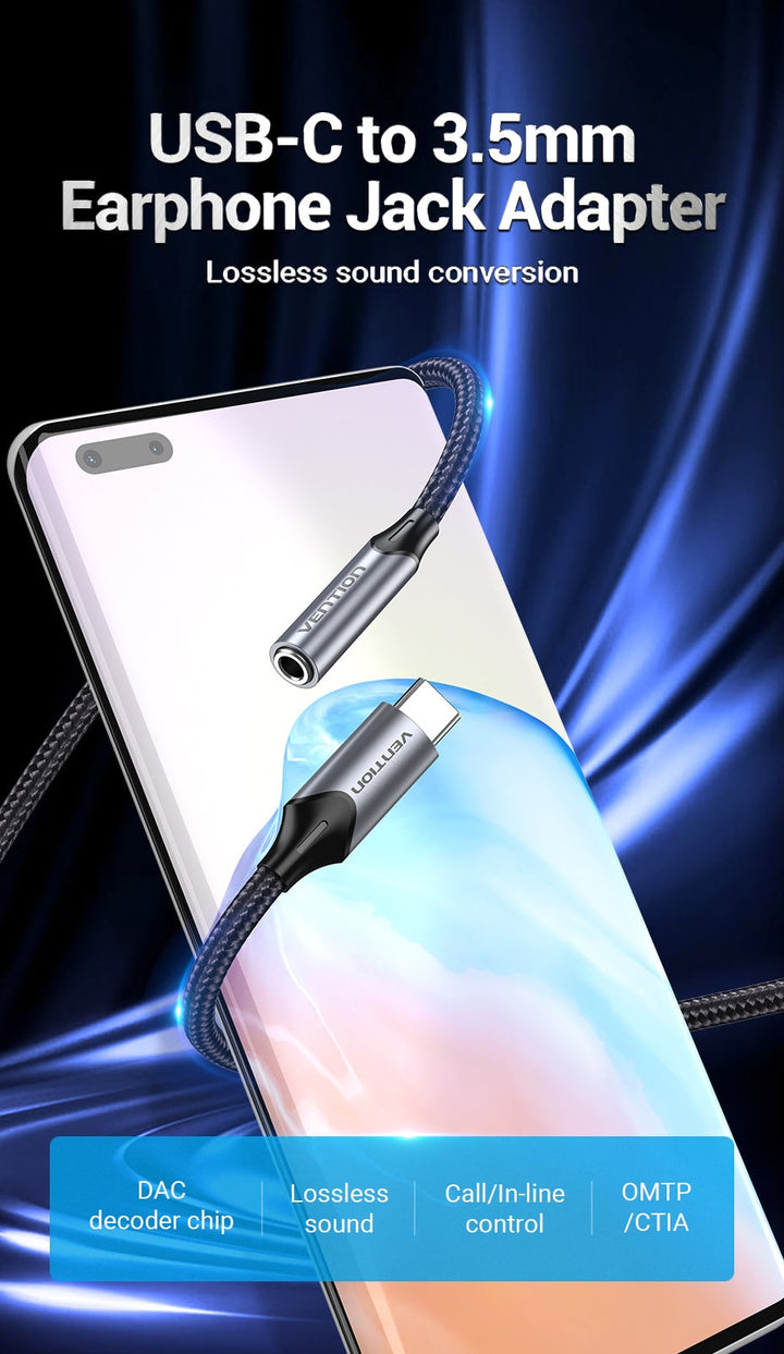 USB-C to 3.5mm Earphone Jack Adaptor with DAC - Aussie Gadgets