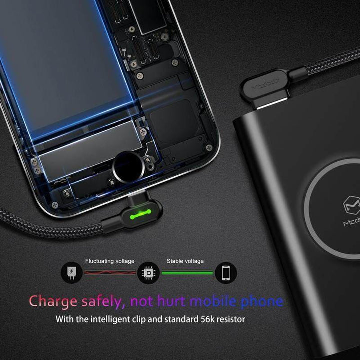 Dual 90 Degree Lightning Charging Data Gaming Cable For iPhone - Aussie Gadgets
