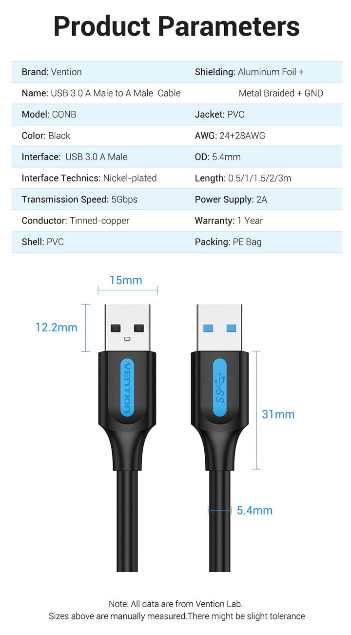 USB 3.0 Male to Male Cable - Aussie Gadgets
