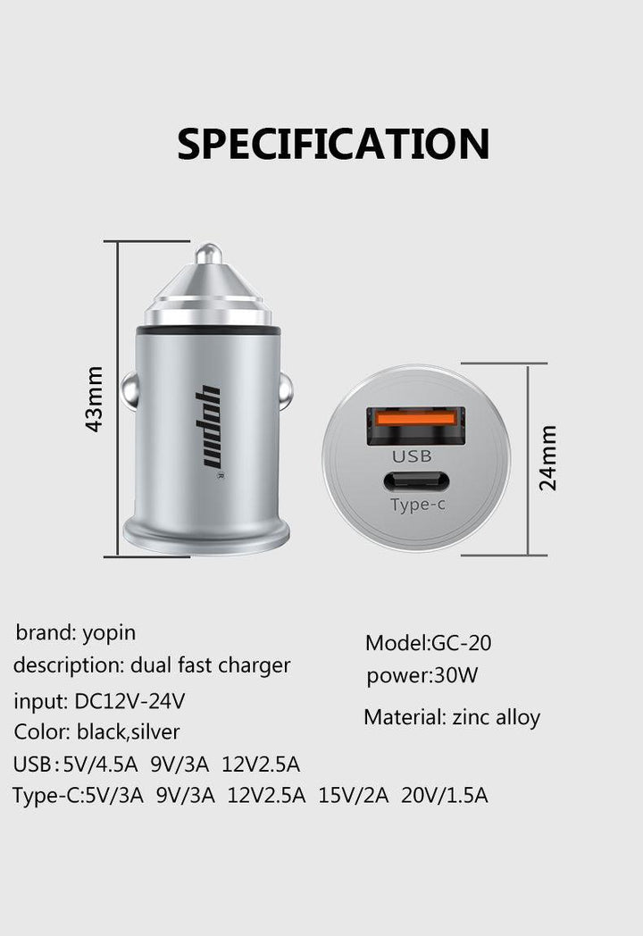 30W PD PPS QC Car Charger - Aussie Gadgets