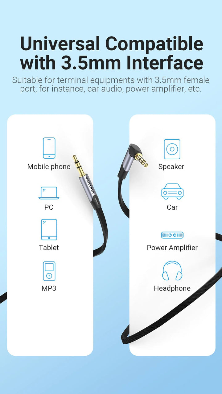 Right Angle 3.5mm Aux Cable - Aussie Gadgets
