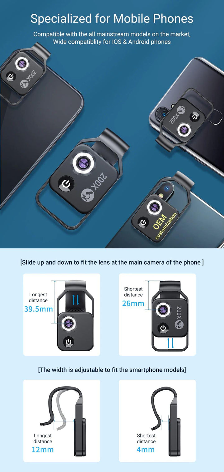 Apexel 200x Microscope Phone Camera Lens - Aussie Gadgets