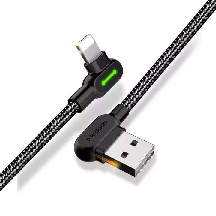 Dual 90 Degree Lightning Charging Data Gaming Cable For iPhone - Aussie Gadgets