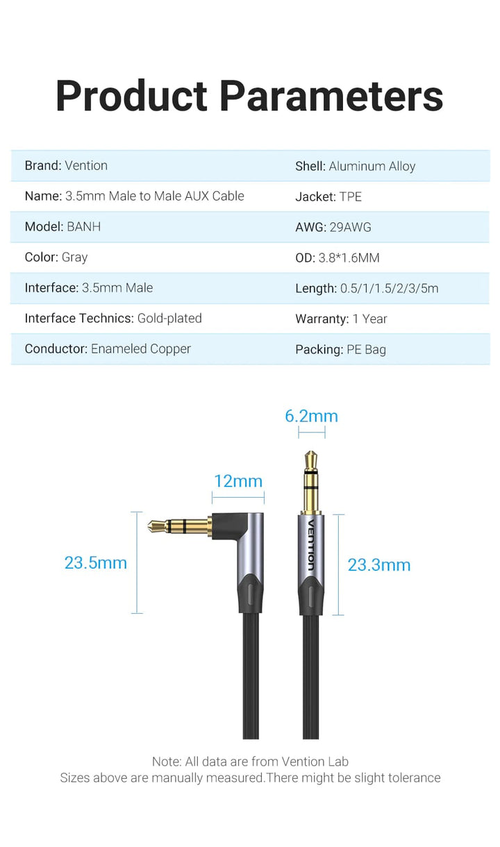 Right Angle 3.5mm Aux Cable - Aussie Gadgets