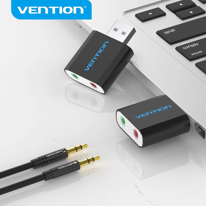 USB Sound Card Adaptor 3.5mm Audio Microphone Output - Aussie Gadgets